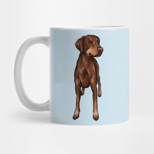 Chocolate and Tan Doberman Dog | Uncropped Natural Ears Mug